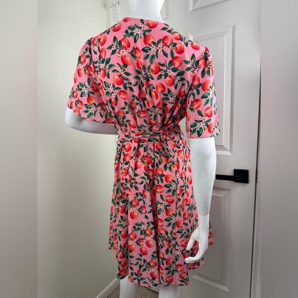 Draper James Dress Size 16 Apple Blossom Wynonna Wrap Dixie Rose Short.  #58 - Picture 5 of 11